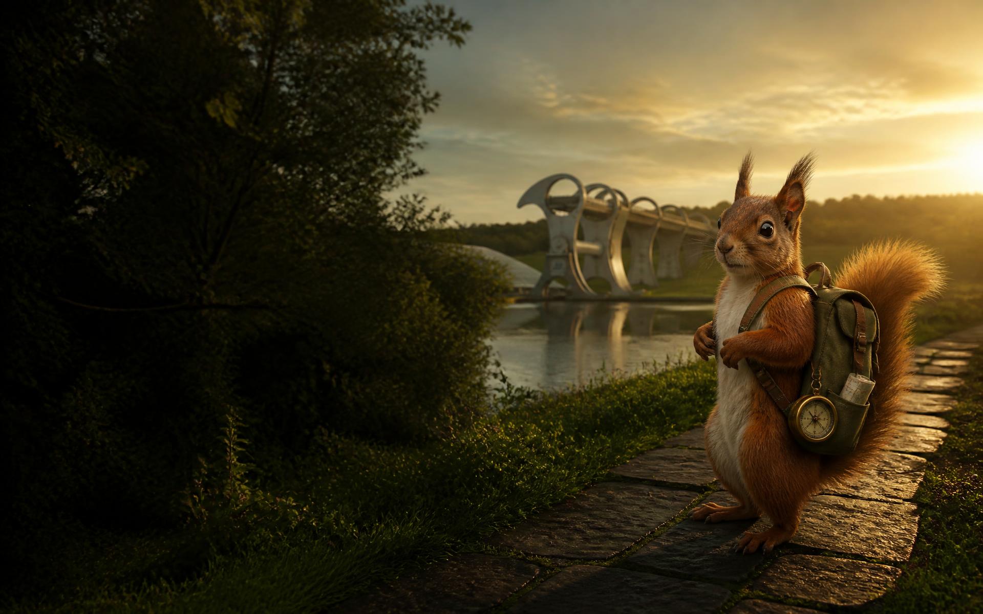 The Falkirk Wheel at golden hour — a real venue, not a software gradient