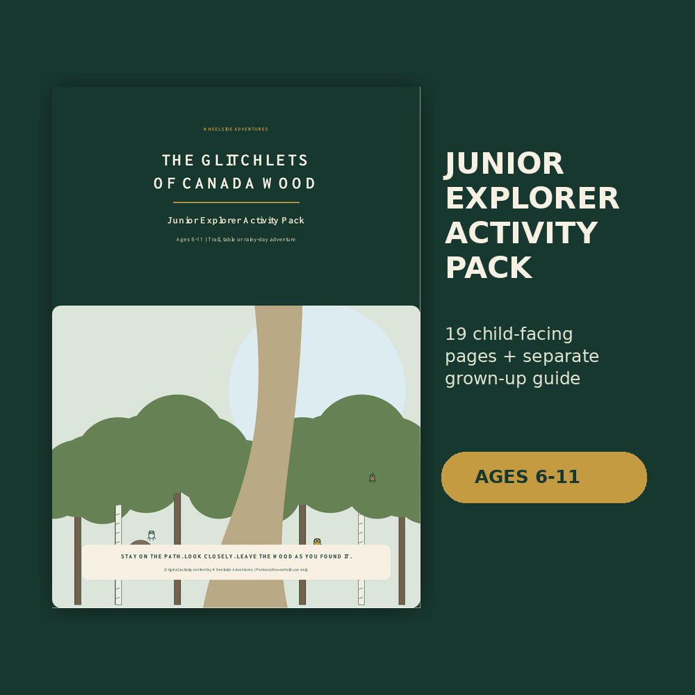 The Glitchlets of Canada Wood Junior Explorer Activity Pack