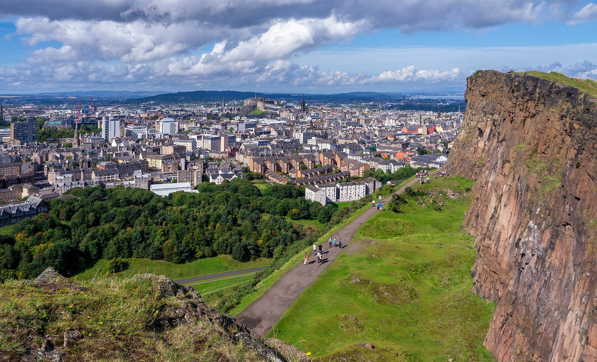 Edinburgh from Salisbury Crags — a destination-scale view of the city